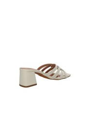 Bibi Lou 878z94hg Sandalo scalzato alto in pelle e tessuto Off White