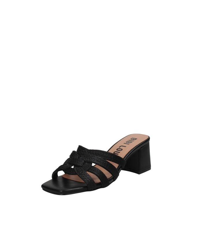 Bibi Lou 878z94hg Sandalo scalzato alto in pelle e tessuto Nero