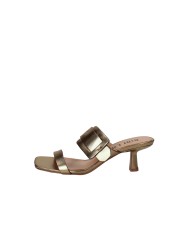 Bibi Lou 662z10vk Sandali scalzati con tacco in pelle laminata Bronzo