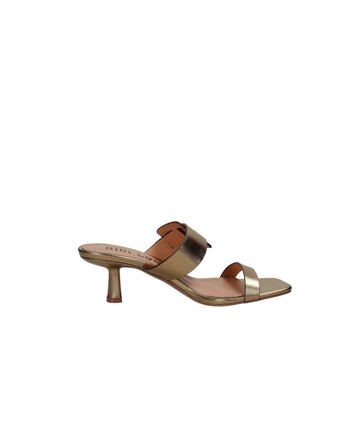 Bibi Lou 662z10vk Sandali scalzati con tacco in pelle laminata Bronzo