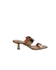 Bibi Lou 662z10vk Sandali scalzati con tacco in pelle laminata Bronzo