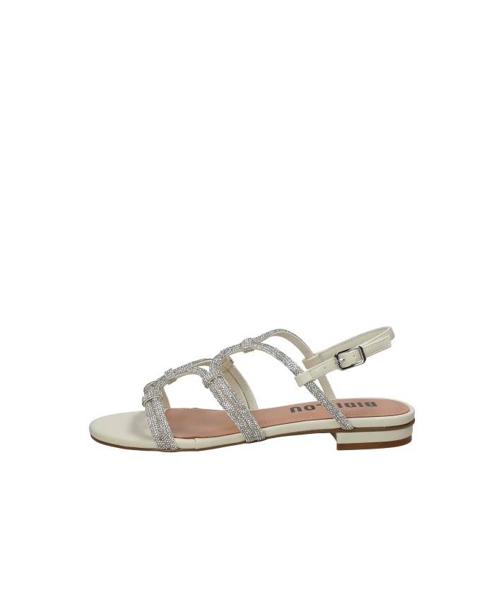 Bibi Lou 957z00hg Sandali bassi in pelle e tessuto Off White