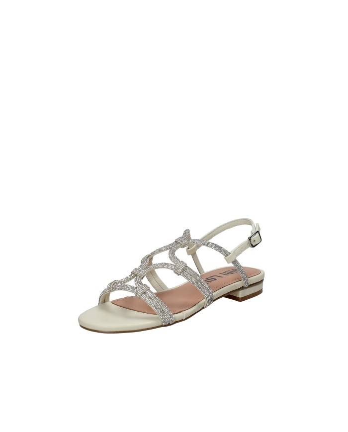 Bibi Lou 957z00hg Sandali bassi in pelle e tessuto Off White
