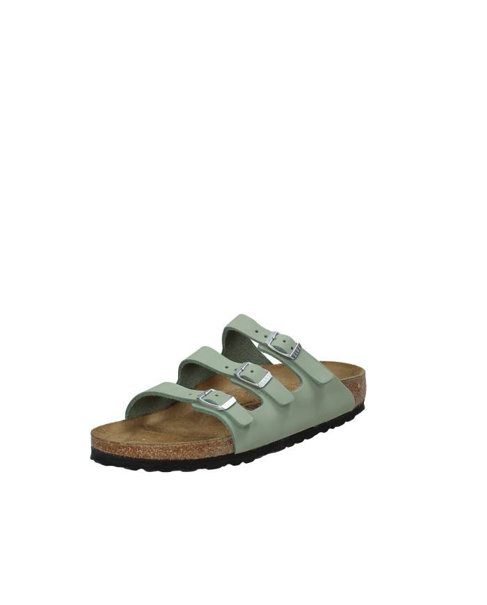 Birkenstock Florida.1030319 Sandalo tre cinturini in Birko-Flor® effetto nabuk Verde Salvia