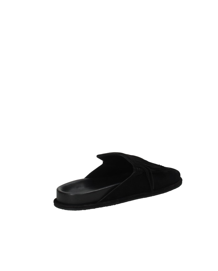 JVAM 40449 Sabot con frange in camoscio Nero