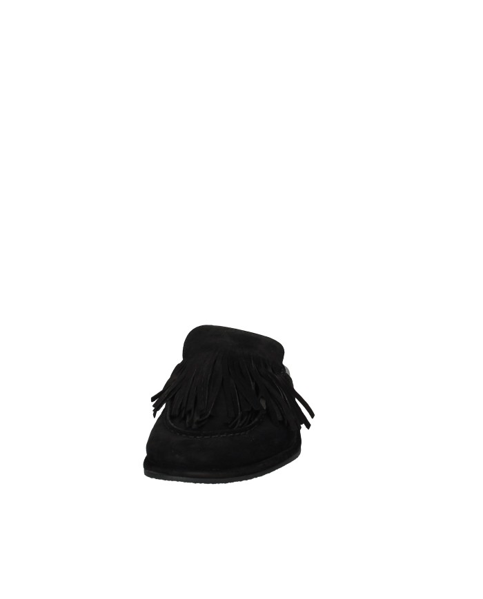 JVAM 40449 Sabot con frange in camoscio Nero