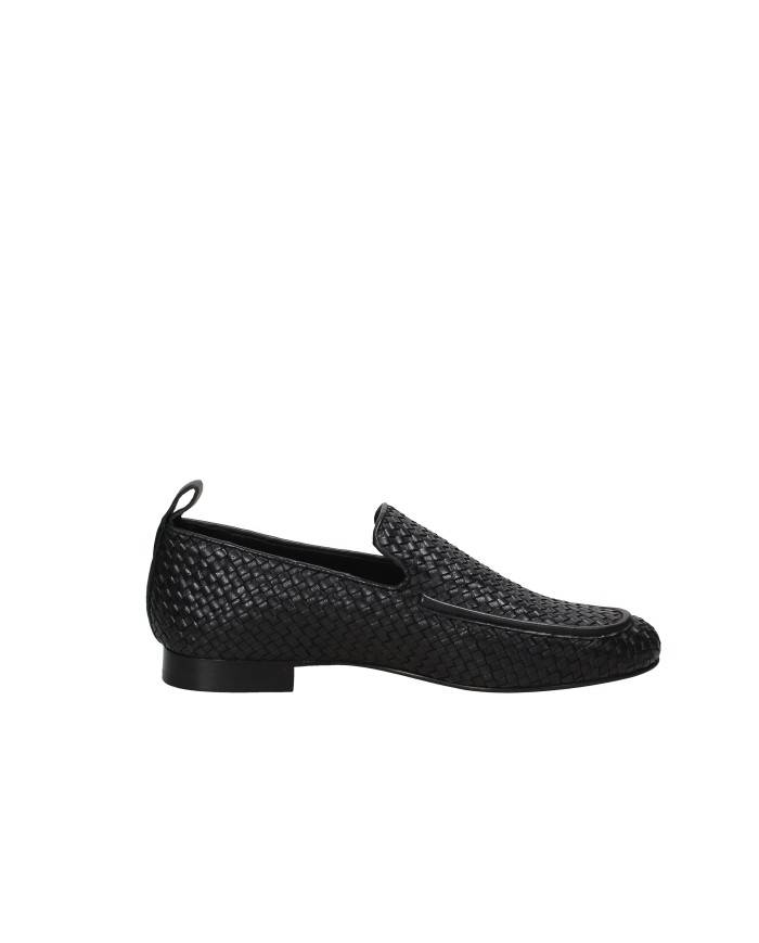JVAM 40465 Mocassino classico in pelle intrecciata Nero