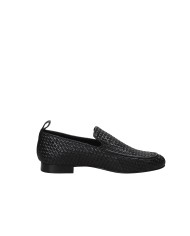 JVAM 40465 Mocassino classico in pelle intrecciata Nero