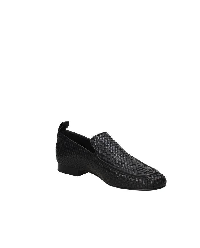 JVAM 40465 Mocassino classico in pelle intrecciata Nero