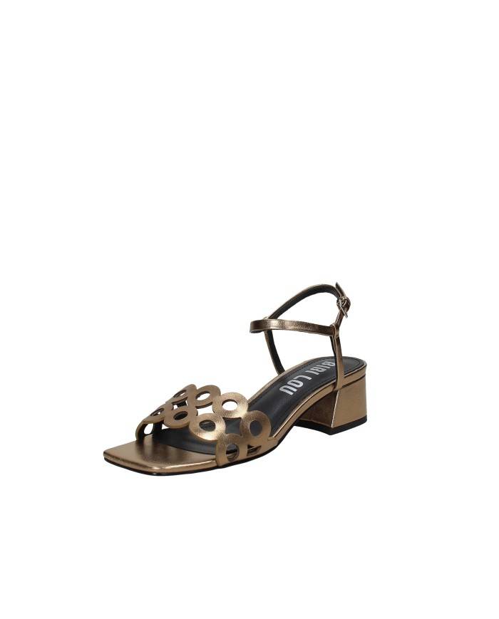 Bibi Lou 628z10vk Sandalo con tacco medio in pelle laminata Bronzo