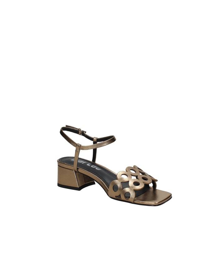 Bibi Lou 628z10vk Sandalo con tacco medio in pelle laminata Bronzo