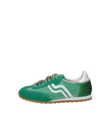 Prima Base 51500 Sneaker da donna "running" in camoscio e tessuto Verde