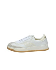 Prima Base 50470 Sneakers basse da uomo in camoscio e pelle Bianco e Beige