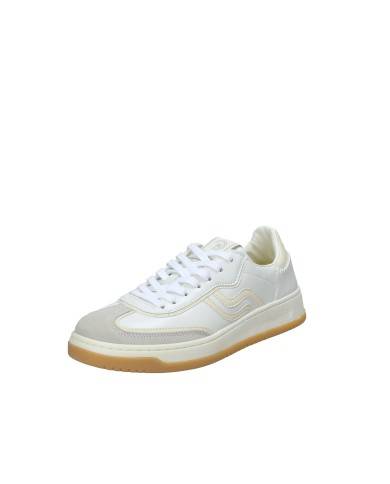Prima Base 50470 Sneakers basse da uomo in camoscio e pelle Bianco e Beige