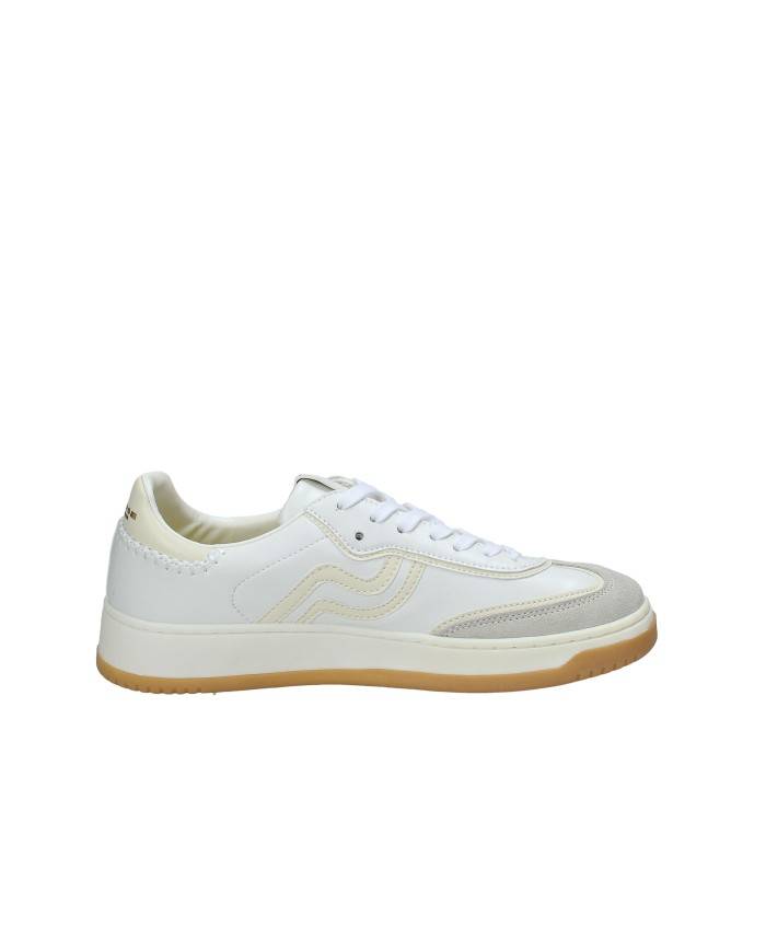 Prima Base 50470 Sneakers basse da uomo in camoscio e pelle Bianco e Beige
