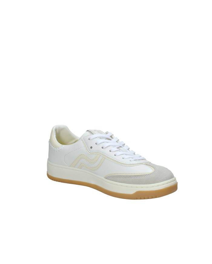 Prima Base 50470 Sneakers basse da uomo in camoscio e pelle Bianco e Beige