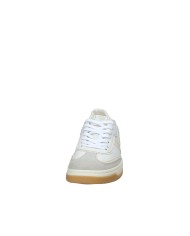 Prima Base 50470 Sneakers basse da uomo in camoscio e pelle Bianco e Beige
