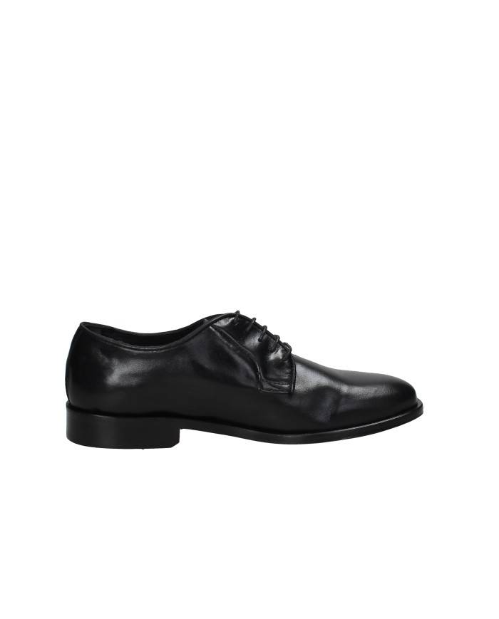 Pawelk's 22202 Stringate da uomo Derby in pelle Nero