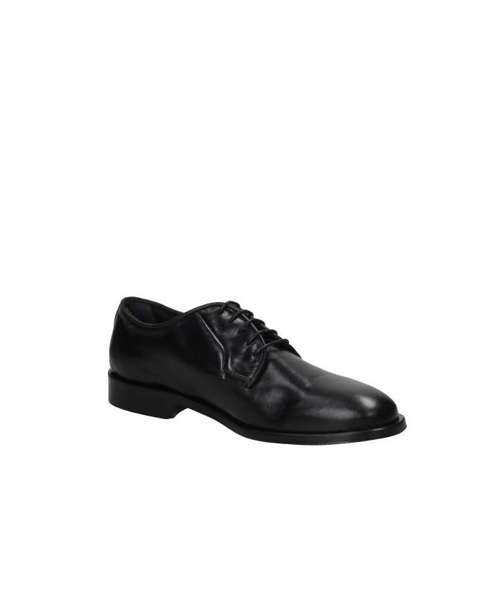 Pawelk's 22202 Stringate da uomo Derby in pelle Nero