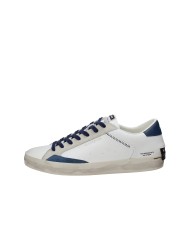 Crime London distressed.19003 Sneaker da uomo in pelle e camoscio Bianco e Blu
