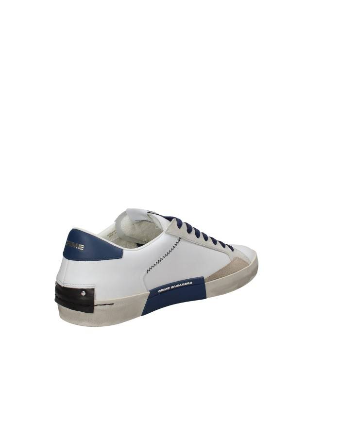 Crime London distressed.19003 Sneaker da uomo in pelle e camoscio Bianco e Blu