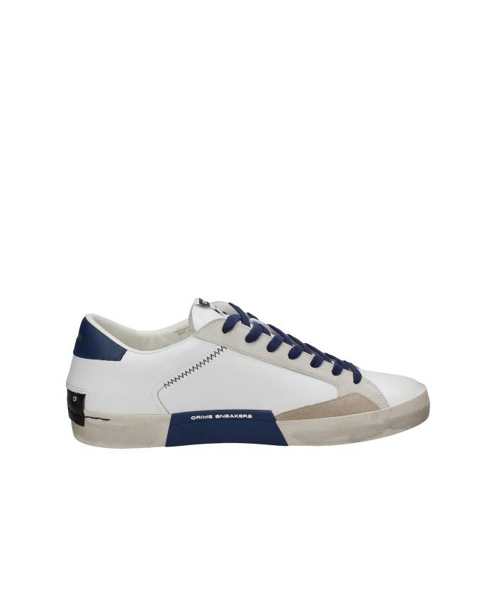 Crime London distressed.19003 Sneaker da uomo in pelle e camoscio Bianco e Blu