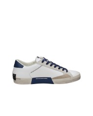 Crime London distressed.19003 Sneaker da uomo in pelle e camoscio Bianco e Blu