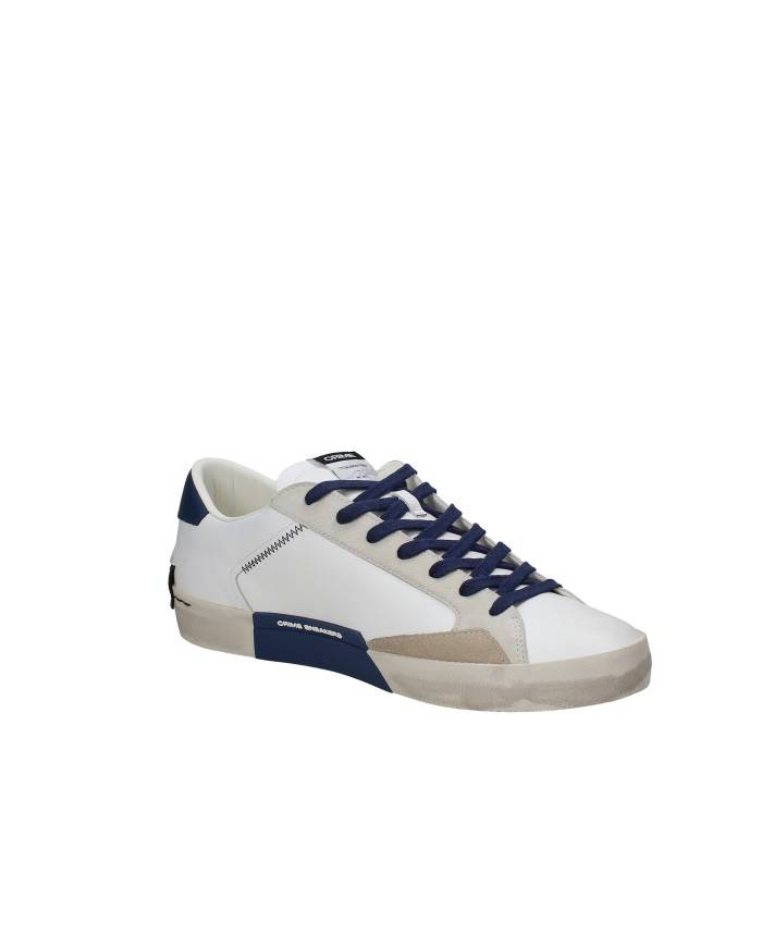 Crime London distressed.19003 Sneaker da uomo in pelle e camoscio Bianco e Blu