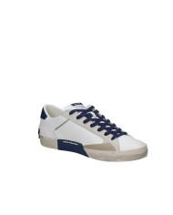 Crime London distressed.19003 Sneaker da uomo in pelle e camoscio Bianco e Blu