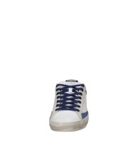 Crime London distressed.19003 Sneaker da uomo in pelle e camoscio Bianco e Blu