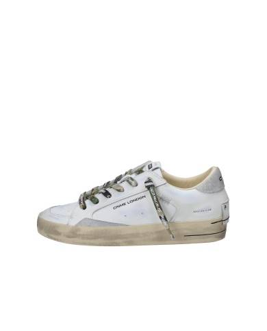 Crime London sk8 Delux.19108 Sneaker basse da uomo in pelle e camoscio Bianco