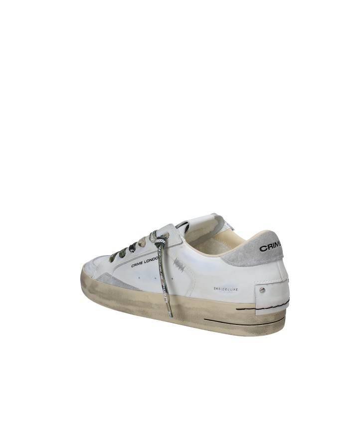 Crime London sk8 Delux.19108 Sneaker basse da uomo in pelle e camoscio Bianco