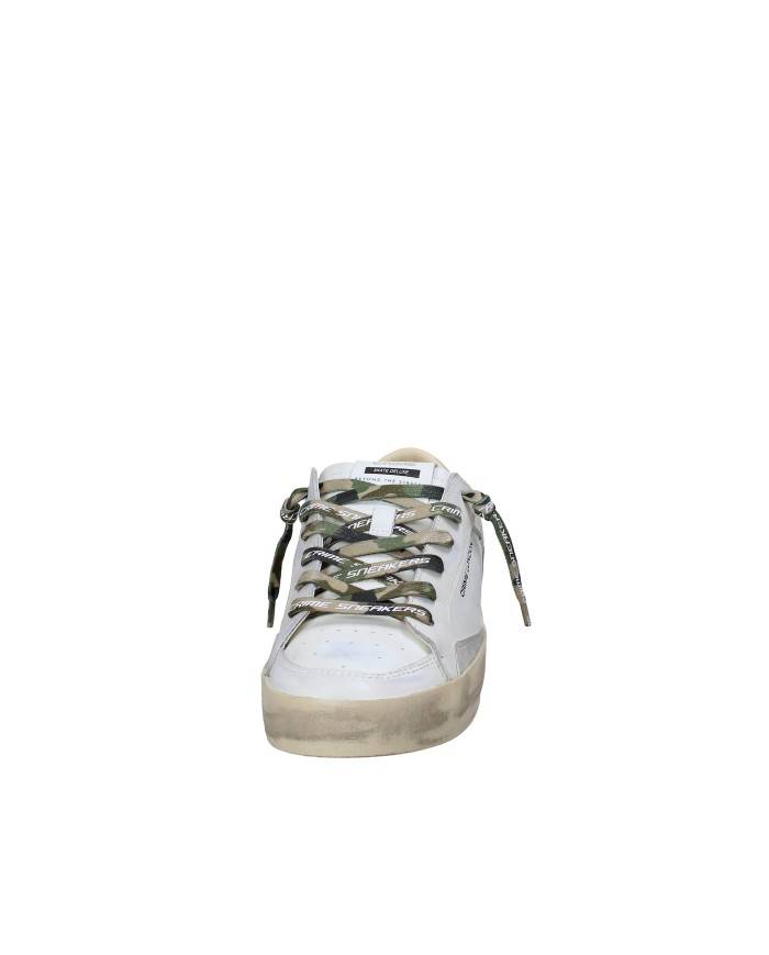 Crime London sk8 Delux.19108 Sneaker basse da uomo in pelle e camoscio Bianco