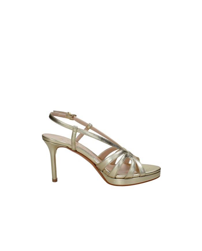 Albano 5507 Sandali slingback con tacco in pelle laminata Platino