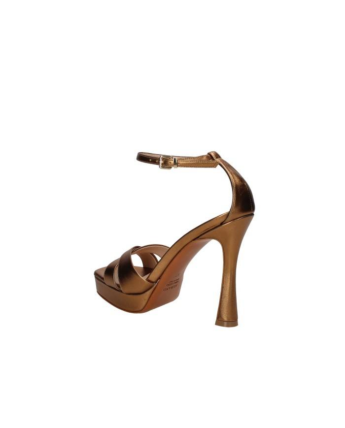 Albano 5508 Sandali alti con plateau in pelle laminata Bronzo