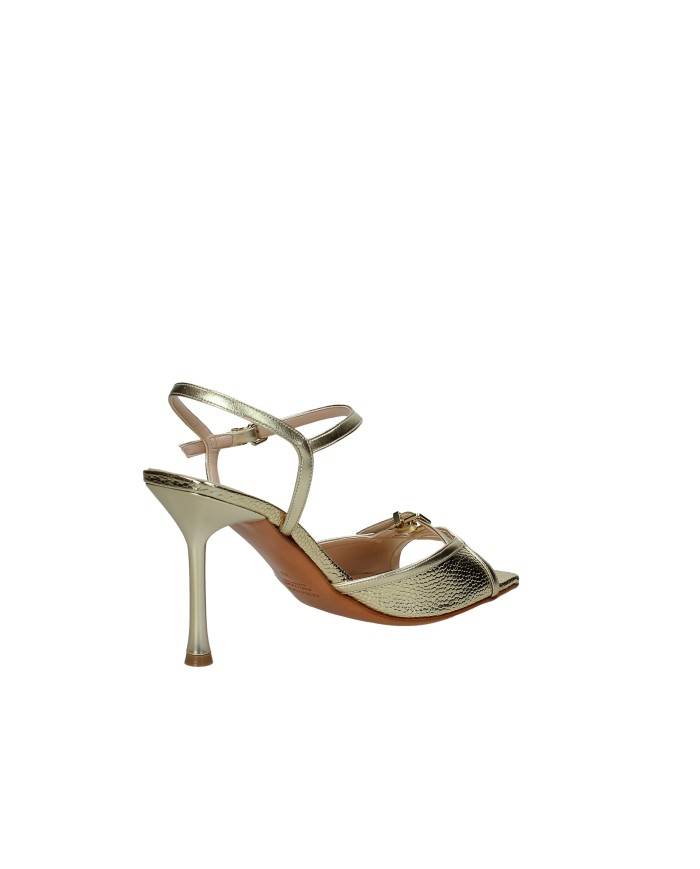 Albano 5566 Sandali con tacco alto in pelle laminata Platino