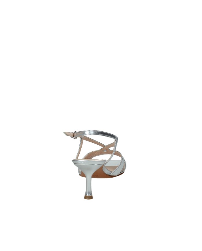 Albano 5539 Sandali con tacco in pelle laminata Argento
