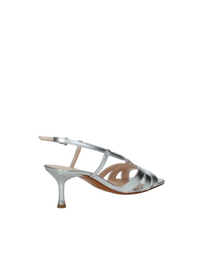 Albano 5539 Sandali con tacco in pelle laminata Argento