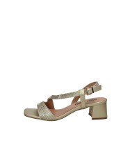 Bibi Lou 872z94hg Sandali con tacco in pelle e tessuto Oro