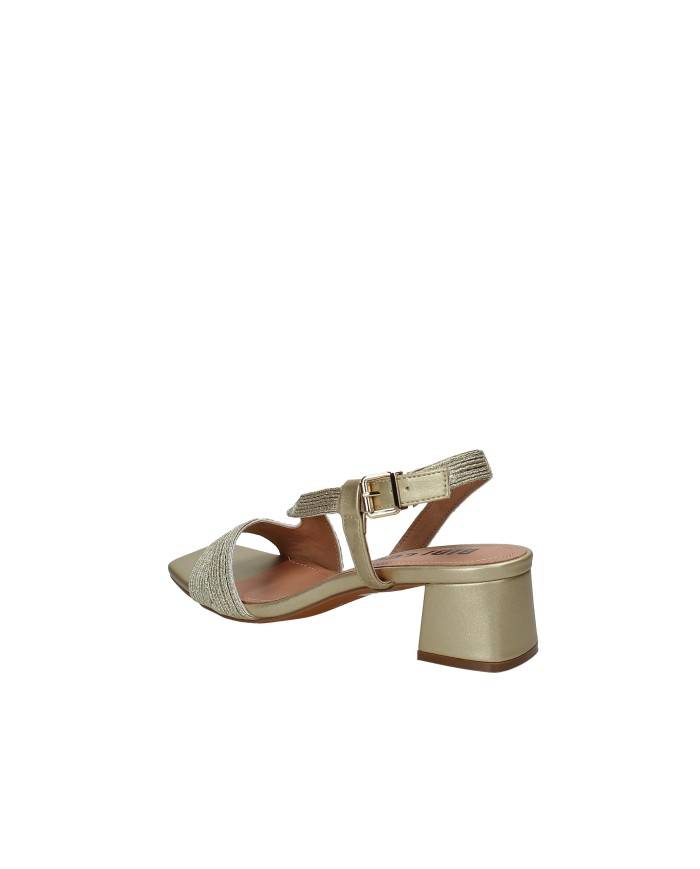 Bibi Lou 872z94hg Sandali con tacco in pelle e tessuto Oro