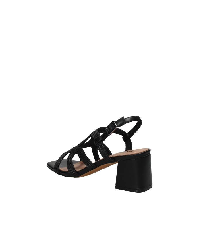 Bibi Lou 876z94hg Sandali con tacco alto in pelle e tessuto Nero