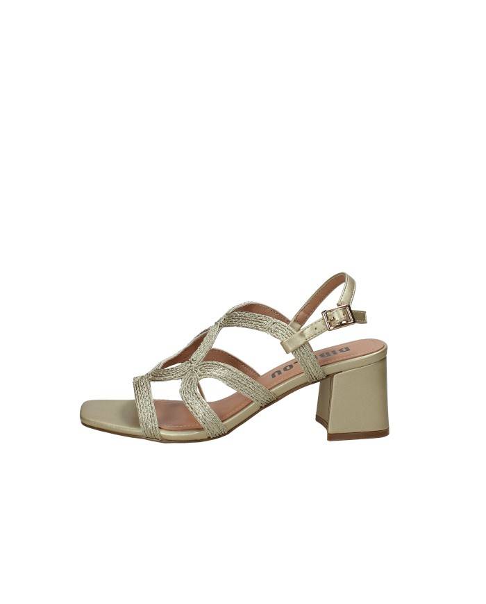 Bibi Lou 876z94hg Sandali con tacco alto in pelle e tessuto Oro