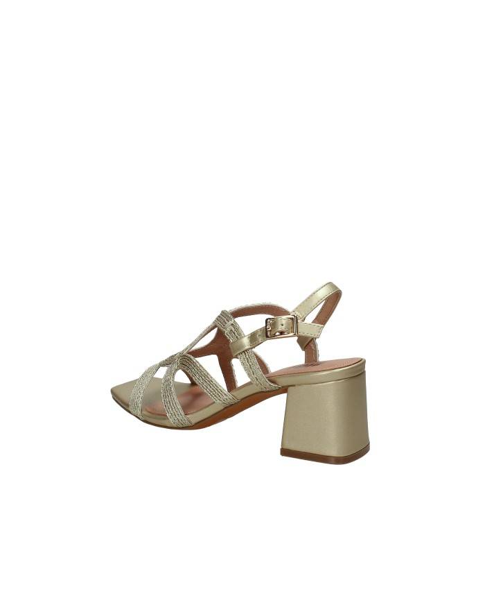 Bibi Lou 876z94hg Sandali con tacco alto in pelle e tessuto Oro