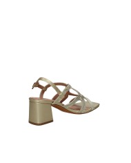 Bibi Lou 876z94hg Sandali con tacco alto in pelle e tessuto Oro
