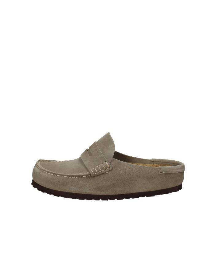 Birkenstock Naples.1029710 Sabot stile mocassino in camoscio Taupe