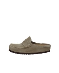 Birkenstock Naples.1029710 Sabot stile mocassino in camoscio Taupe