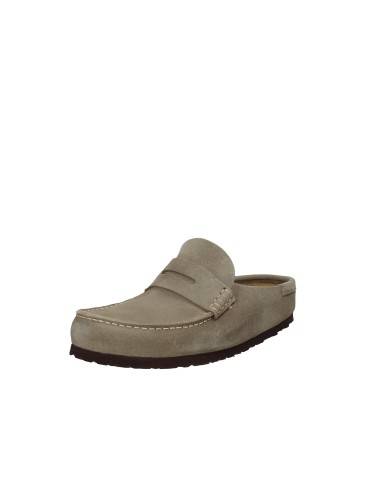 Birkenstock Naples.1029710 Sabot stile mocassino in camoscio Taupe