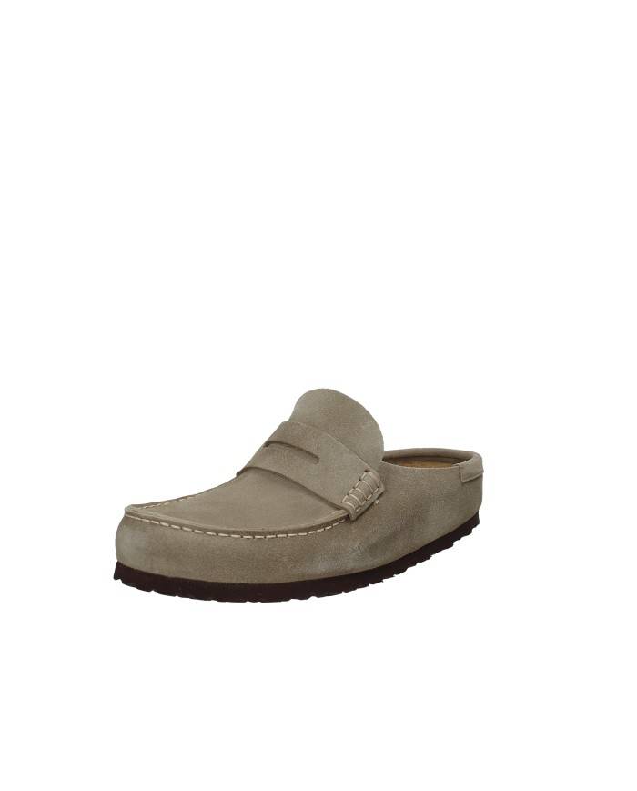 Birkenstock Naples.1029710 Sabot stile mocassino in camoscio Taupe