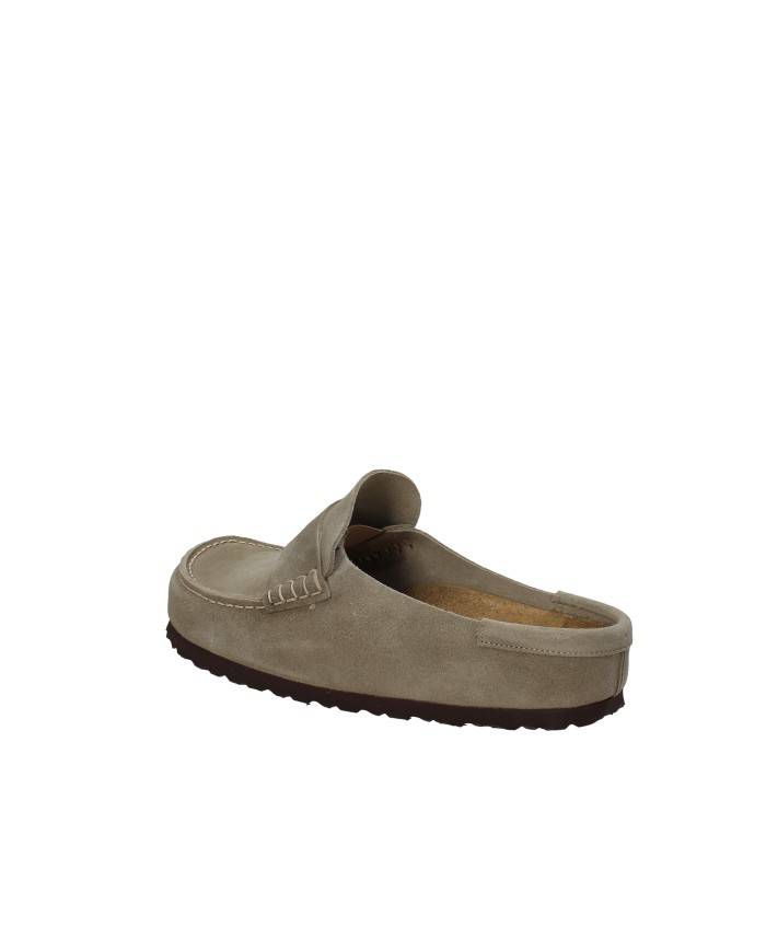 Birkenstock Naples.1029710 Sabot stile mocassino in camoscio Taupe