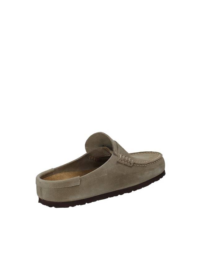 Birkenstock Naples.1029710 Sabot stile mocassino in camoscio Taupe